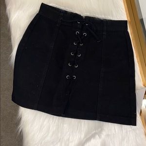 Black mini skirt